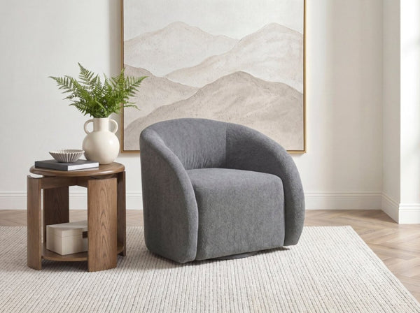English Elm Luxury Barrel Swivel Accent Chair Microfiber Upholstered with Pocket Coil Foam Seating Dark Gray B011P566908