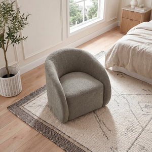 English Elm Luxury Barrel Swivel Accent Chair Microfiber Upholstered with Pocket Coil Foam Seating Grayish Brown B011P566909