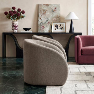 English Elm Luxury Barrel Swivel Accent Chair Microfiber Upholstered with Pocket Coil Foam Seating Grayish Brown B011P566909