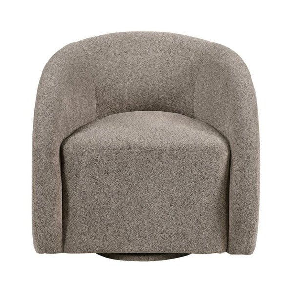 English Elm Luxury Barrel Swivel Accent Chair Microfiber Upholstered with Pocket Coil Foam Seating Grayish Brown B011P566909