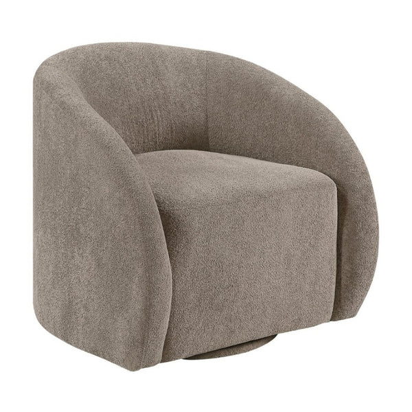English Elm Luxury Barrel Swivel Accent Chair Microfiber Upholstered with Pocket Coil Foam Seating Grayish Brown B011P566909