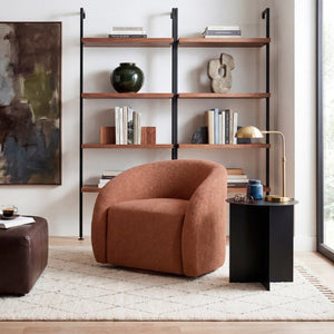 English Elm Luxury Barrel Swivel Accent Chair Microfiber Upholstered with Pocket Coil Foam Seating Rust B011P566911