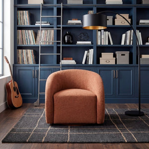 English Elm Luxury Barrel Swivel Accent Chair Microfiber Upholstered with Pocket Coil Foam Seating Rust B011P566911