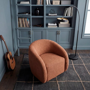 English Elm Luxury Barrel Swivel Accent Chair Microfiber Upholstered with Pocket Coil Foam Seating Rust B011P566911