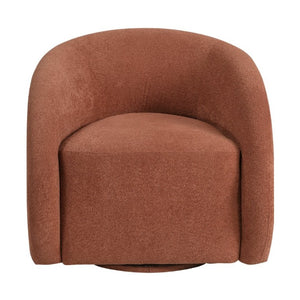 English Elm Luxury Barrel Swivel Accent Chair Microfiber Upholstered with Pocket Coil Foam Seating Rust B011P566911