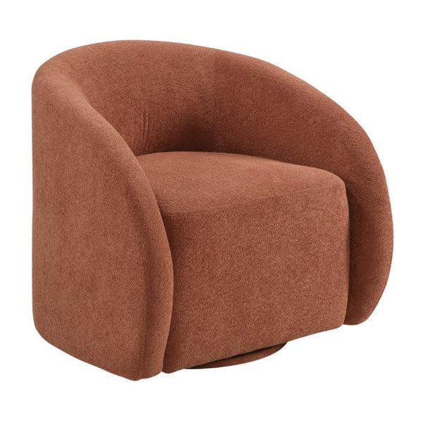 English Elm Luxury Barrel Swivel Accent Chair Microfiber Upholstered with Pocket Coil Foam Seating Rust B011P566911