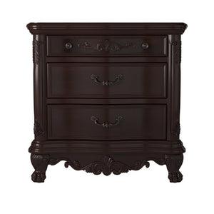 English Elm Nightstands Traditional Cherry Burl Veneer Set of 2 with Claw Feet and Gold Accents B011P567011