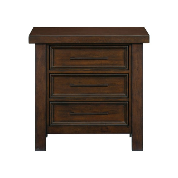 English Elm Nightstands Set of Two Mango Veneer Warm Brown Finish with Dovetail Drawers Bedroom B011P567012