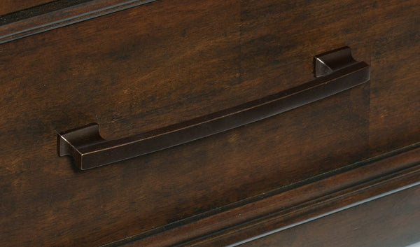 English Elm Nightstands Set of Two Mango Veneer Warm Brown Finish with Dovetail Drawers Bedroom B011P567012