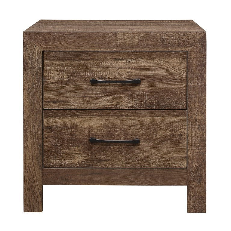 English Elm Nightstands Rustic Brown Engineered Wood Bedroom Set of Two with Dovetail Drawers B011P567014