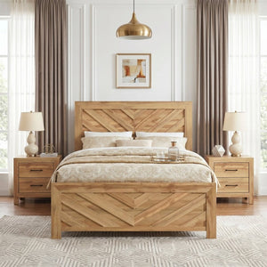 English Elm Bed Eastern King Coastal Platform with Faux Cane Headboard in Airy White Metal Multi Engineered Wood 79.5 L x 84 W x 54.5 H B011P567029