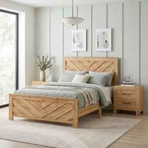 English Elm Bed Eastern King Coastal Platform with Faux Cane Headboard in Airy White Metal Multi Engineered Wood 79.5 L x 84 W x 54.5 H B011P567029
