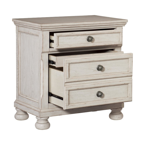 English Elm Nightstands Set of 2 Ash Veneer Traditional Bedroom Pair with Felt Lined Drawers B011P567036