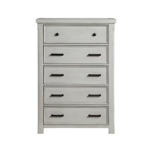 English Elm Chest of Drawers Tall Five Drawer Engineered Wood Gray Bedroom Storage Organizer B011P567038