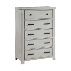 English Elm Chest of Drawers Tall Five Drawer Engineered Wood Gray Bedroom Storage Organizer B011P567038