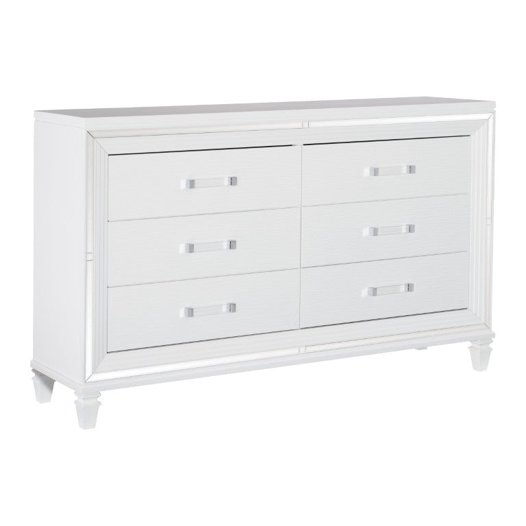 English Elm Dresser with Mirrored Trim Beveled Drawer Fronts and Felt Lined Jewelry Trays Glam Bedroom B011P567044