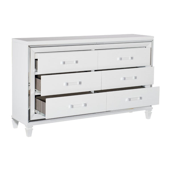 English Elm Dresser with Mirrored Trim Beveled Drawer Fronts and Felt Lined Jewelry Trays Glam Bedroom B011P567044