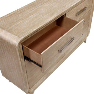 English Elm Modern Six Drawer Oak Veneer Dresser with Dovetail Joints and Antique Nickel Pulls B011P567072