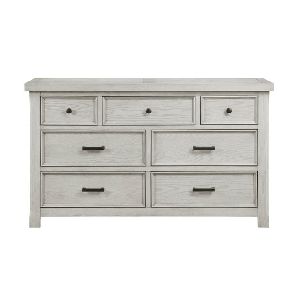 English Elm Classic Farmhouse Seven Drawer Oak Veneer Dresser with Antique Hardware Bedroom Storage B011P567082