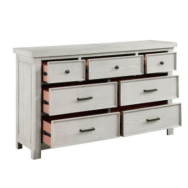 English Elm Classic Farmhouse Seven Drawer Oak Veneer Dresser with Antique Hardware Bedroom Storage B011P567082