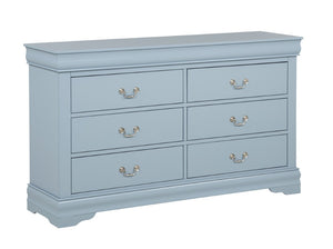 English Elm 1Pc Louis Philip Six Drawer Dresser Solid Wood Bedroom Storage with Bracket Feet B011P567994