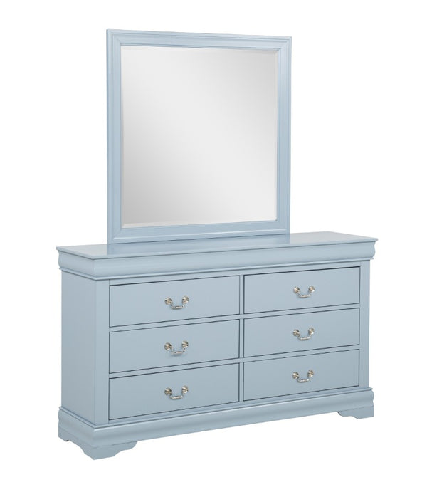 English Elm 1Pc Louis Philip Six Drawer Dresser Solid Wood Bedroom Storage with Bracket Feet B011P567994