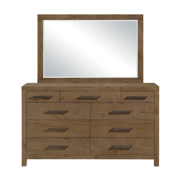 English Elm Rustic Brown French Oak Nine Drawer Dresser with Cedar Lining for Master Bedroom B011P568792