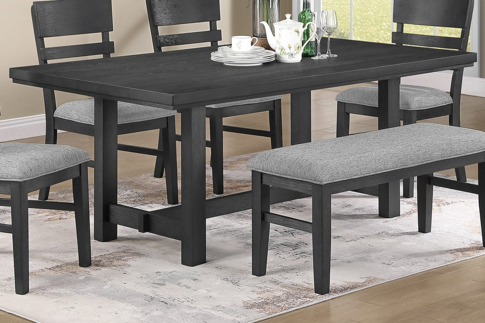 English Elm Charcoal Black Round Counter Height Dining Table with Built in Lazy Susan and Open Shelf 72 x 40 x 30 B011P568802