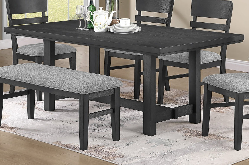 English Elm Charcoal Black Round Counter Height Dining Table with Built in Lazy Susan and Open Shelf 72 x 40 x 30 B011P568802