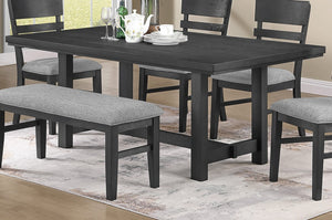 English Elm Charcoal Black Round Counter Height Dining Table with Built in Lazy Susan and Open Shelf 72 x 40 x 30 B011P568802