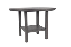 English Elm Charcoal Black Round Counter Height Dining Table with Built in Lazy Susan and Open Shelf 54 x 54 x 36 B011P568804