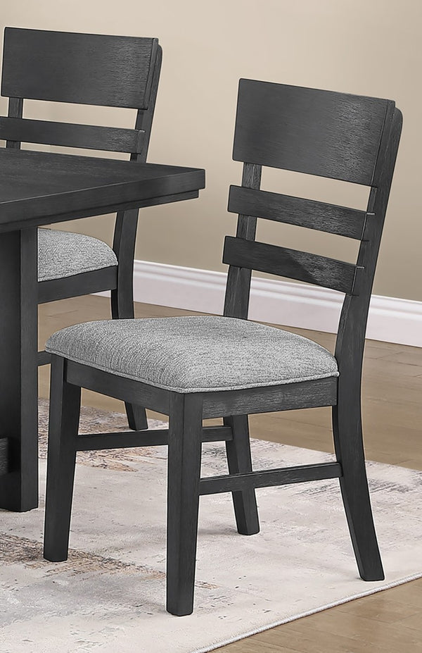 English Elm Upholstered Ladder-Back Counter Stools Set of Two with Solid Wood Frame for Kitchen Islands Standard Height B011P568813