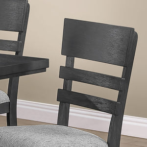 English Elm Upholstered Ladder-Back Counter Stools Set of Two with Solid Wood Frame for Kitchen Islands Standard Height B011P568813