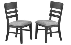 English Elm Upholstered Ladder-Back Counter Stools Set of Two with Solid Wood Frame for Kitchen Islands Standard Height B011P568813