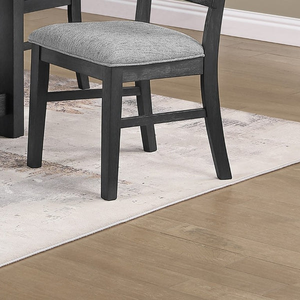 English Elm Upholstered Ladder-Back Counter Stools Set of Two with Solid Wood Frame for Kitchen Islands Standard Height B011P568813
