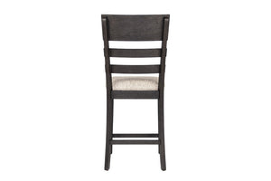 English Elm Upholstered Ladder-Back Counter Stools Set of Two with Solid Wood Frame for Kitchen Islands Counter Height B011P568814