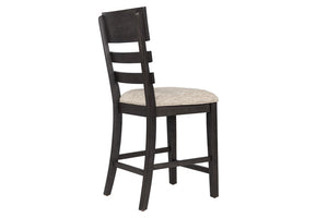 English Elm Upholstered Ladder-Back Counter Stools Set of Two with Solid Wood Frame for Kitchen Islands Counter Height B011P568814