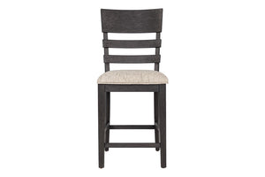 English Elm Upholstered Ladder-Back Counter Stools Set of Two with Solid Wood Frame for Kitchen Islands Counter Height B011P568814
