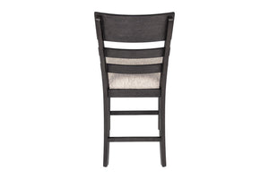 English Elm Upholstered Ladder-Back Counter Stools Set of Two with Solid Wood Frame for Kitchen Islands Counter Height B011P568814