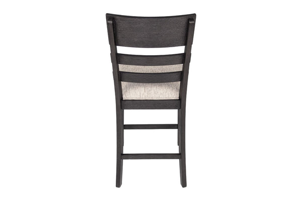 English Elm Upholstered Ladder-Back Counter Stools Set of Two with Solid Wood Frame for Kitchen Islands Counter Height B011P568814