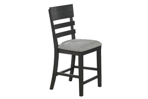 English Elm Upholstered Ladder-Back Counter Stools Set of Two with Solid Wood Frame for Kitchen Islands Counter Height B011P568814