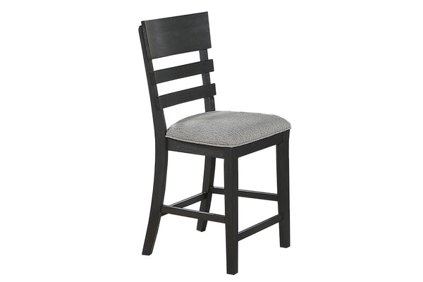 English Elm Upholstered Ladder-Back Counter Stools Set of Two with Solid Wood Frame for Kitchen Islands Counter Height B011P568814