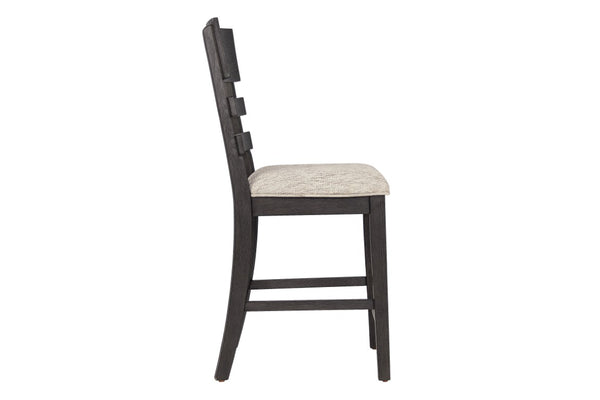 English Elm Upholstered Ladder-Back Counter Stools Set of Two with Solid Wood Frame for Kitchen Islands Counter Height B011P568814