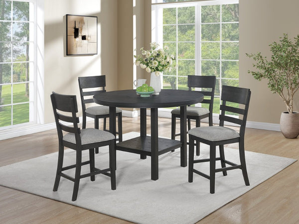 English Elm Upholstered Ladder-Back Counter Stools Set of Two with Solid Wood Frame for Kitchen Islands Counter Height B011P568814
