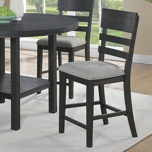 English Elm Upholstered Ladder-Back Counter Stools Set of Two with Solid Wood Frame for Kitchen Islands Counter Height B011P568814
