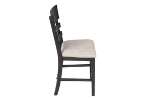 English Elm Upholstered Ladder-Back Counter Stools Set of Two with Solid Wood Frame for Kitchen Islands Counter Height B011P568814