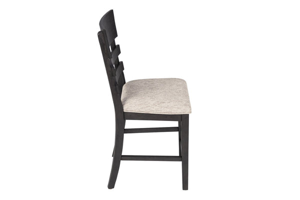 English Elm Upholstered Ladder-Back Counter Stools Set of Two with Solid Wood Frame for Kitchen Islands Counter Height B011P568814