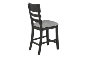 English Elm Upholstered Ladder-Back Counter Stools Set of Two with Solid Wood Frame for Kitchen Islands Counter Height B011P568814