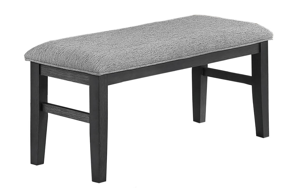 English Elm Charcoal Rubberwood Upholstered Dining Bench with Padded Seat for Modern Rooms B011P568815