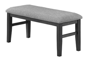 English Elm Charcoal Rubberwood Upholstered Dining Bench with Padded Seat for Modern Rooms B011P568815